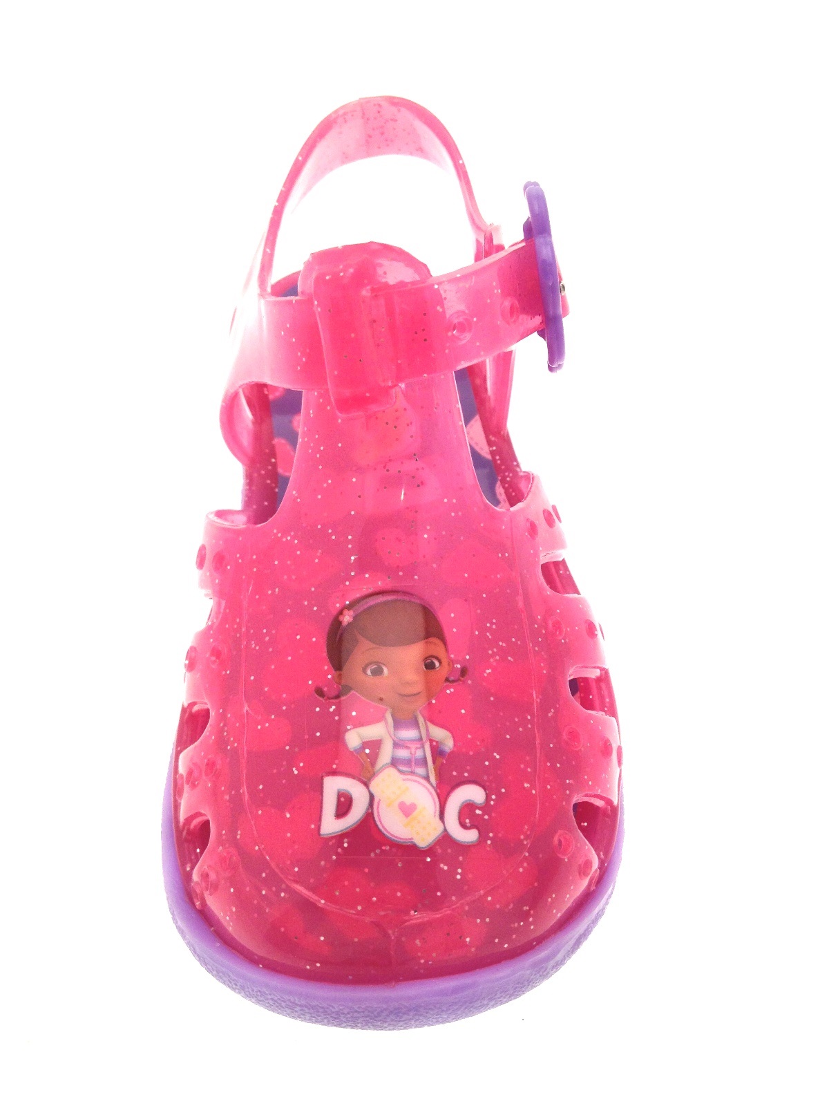 Girls Pink Doc McStuffins Glitter Jelly Shoes Beach Sandals Jellies
